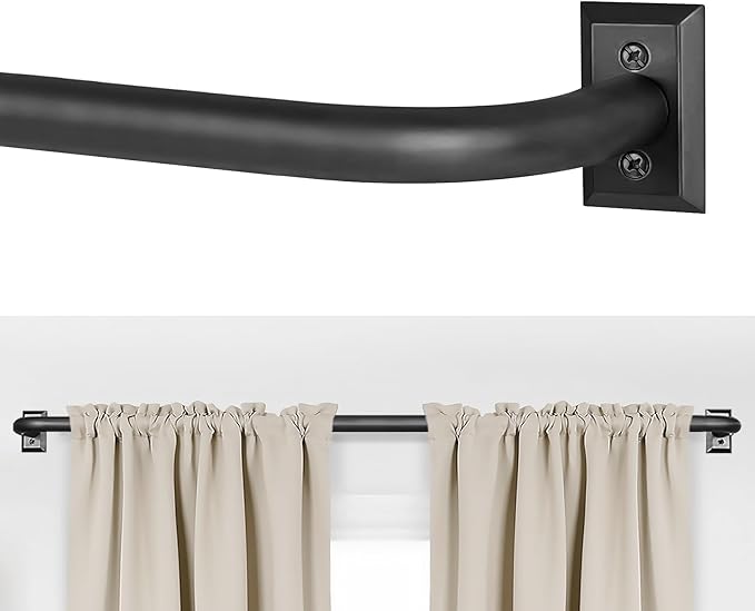 Amazon.com: ZYRW Black Curtain Rods, Room Darkening Curtain Rod for ...